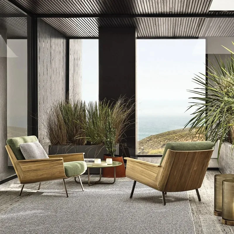 Restaurant Hotel Outdoor Dining Furniture Chair Wood Frame Bench Round Banquet Using Table and Chair Set