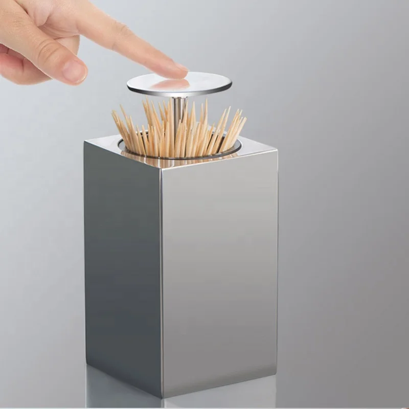 Toothpick Storage Box Toothpicks Container Pop-Up Automatic Toothpick Holder Dispenser for Kitchen Restaurant