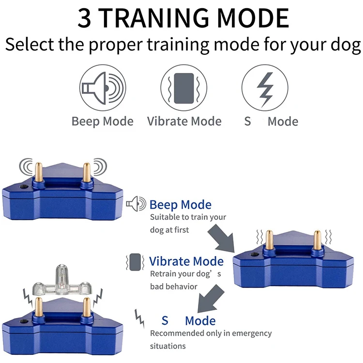 
Pet Accessories Agility Amazon Factory Anti Barking Device Stop Bark Electric Shock Remote Police Dog Remote Training Collar 