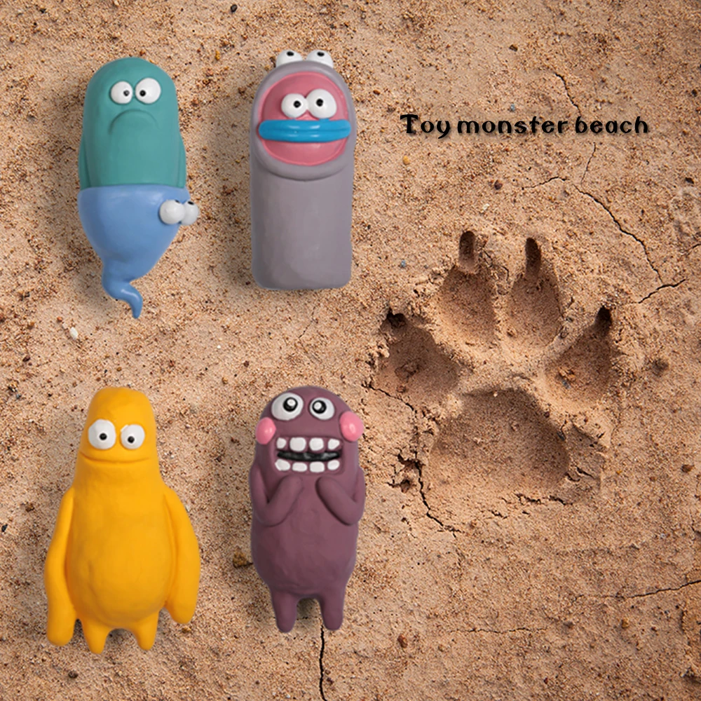 Professional Wholesale Q-MONSTER Latex Squeaky Dog Toys Clay Sculpture Rubber Chew Toy Pet Interactive