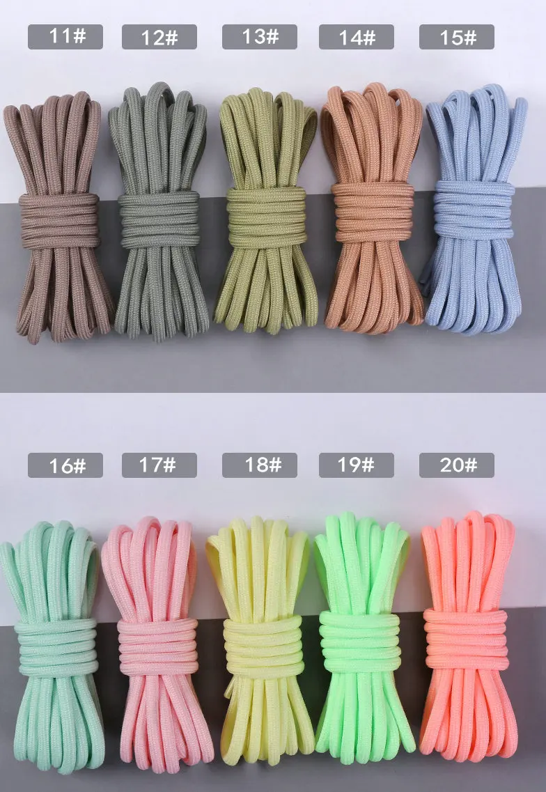 Premium Custom Length And Colors Thick Rope Laces Replacement NMD Round Shoelaces For YZ Sneakers Jordan