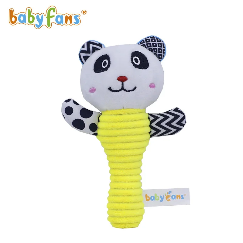 babyfans 2021 Baby Soft Plush Stuffed Animal Rattles Handheld Development Toys for Toddlers