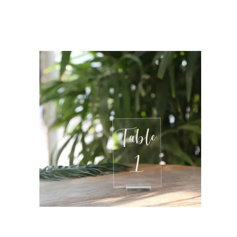 4x6 inch 1-20 Printed Calligraphy Sign Custom UV Printed Acrylic Wedding Table Number