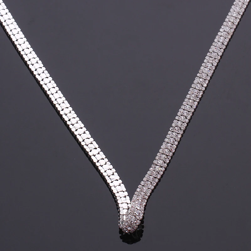 Costume Applique Shiny Crystal Rhinestone Long Silver Chain for Rhinestone Wedding  Decoration