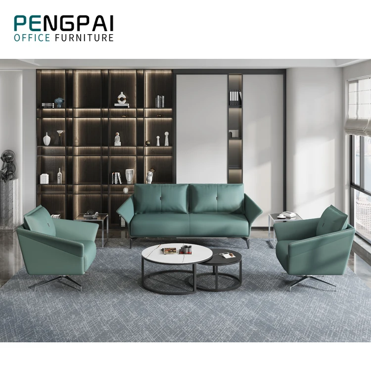 Dark green office lounge commercial 1+1+2 seat sofa for waiting guests area