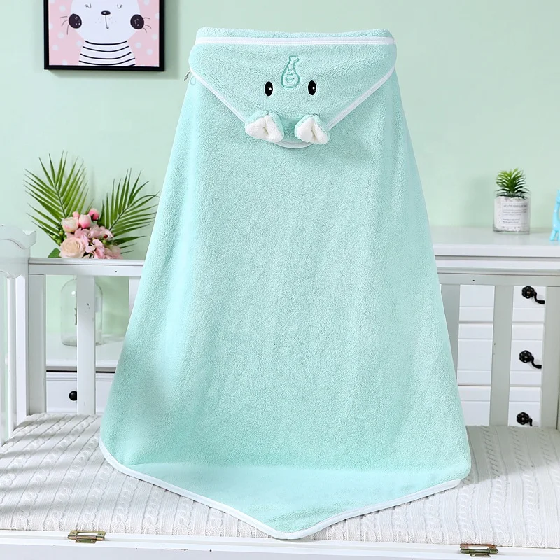High Quality Durable Using Various Cute Cat Design Quick Dry Coral Fleece Large Hood Baby Bath Towel