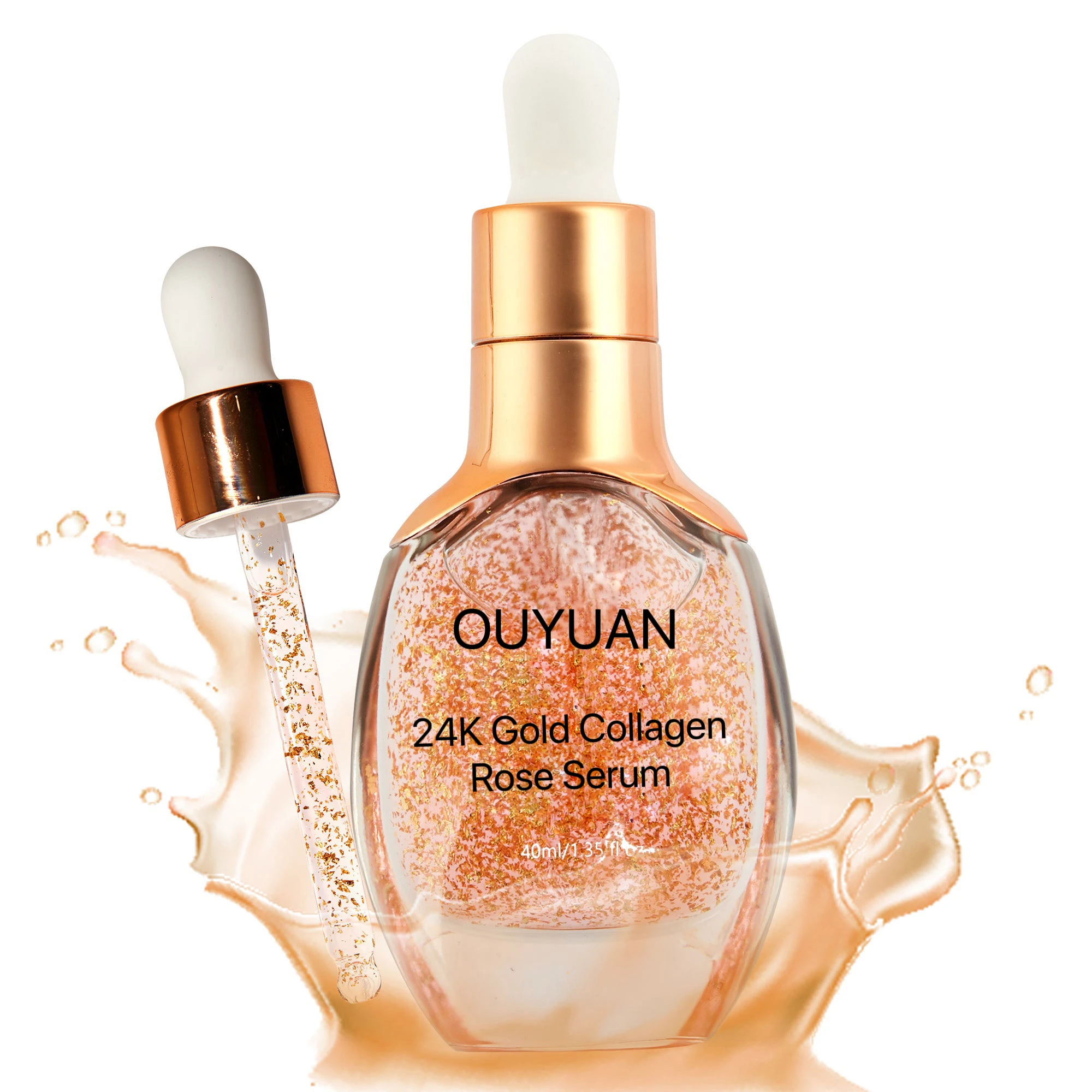 Private Label Best Quality 20% Vitamin C Anti Aging Anti Wrinkle Whitening Collagen 99.9% 24K Gold Facial Serum