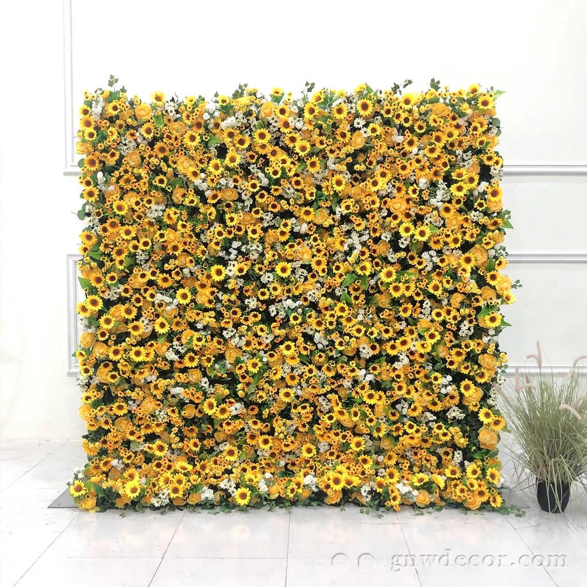 Wholesale Custom hot Pink Wedding Supplies Decoration Rose Backdrop Silk Artificial Decorative Flower Wall wedding background