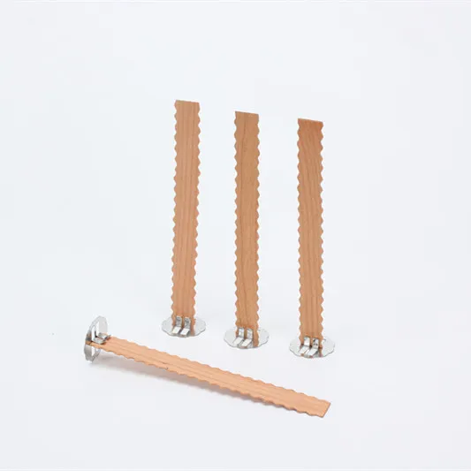 Environmental Diy Candle Wood Wick Metal Base Soy Wax Paraffin Custom Wooden Wax Wick Candle Wick Centering Device