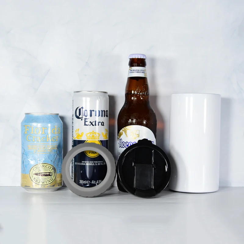 16oz 4 в 1 с двойными стенками пива соды колы из нержавеющей стали может охладитель сублимации узкие кулер