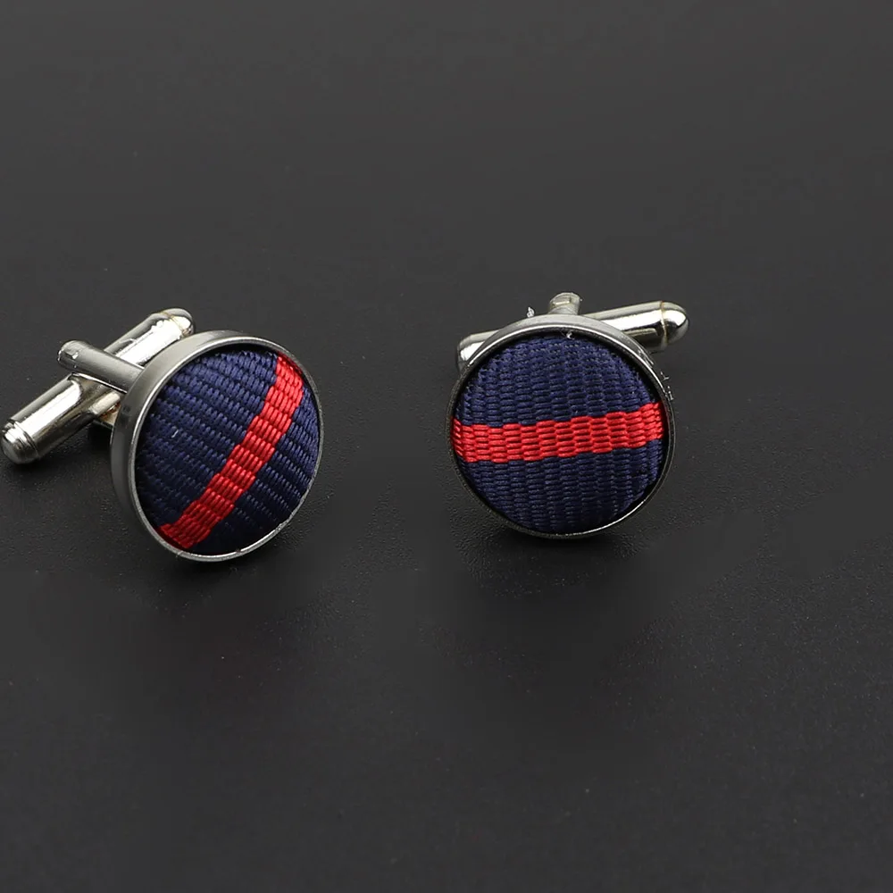 Classic Fashion Dots Solid Polyester Check Design Cufflink For Mens Brand Cuff Buttons Cuff Links High Quality Jewelry