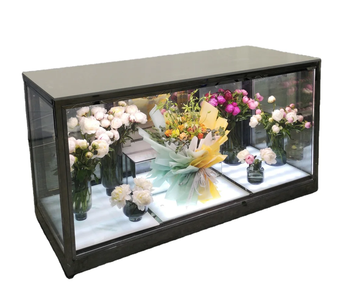 Охладитель стеклянных дверей для отеля, супермаркета, холодильник для свежих цветов