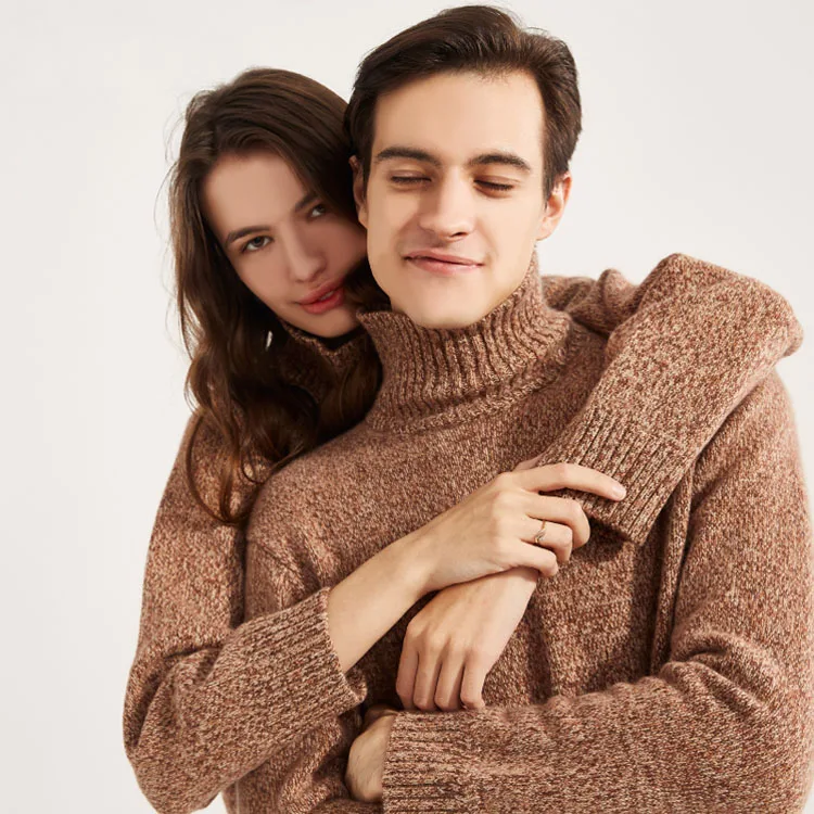 Thick Custom Cashmere Wool Women and Men Pullover Sweater for Couples