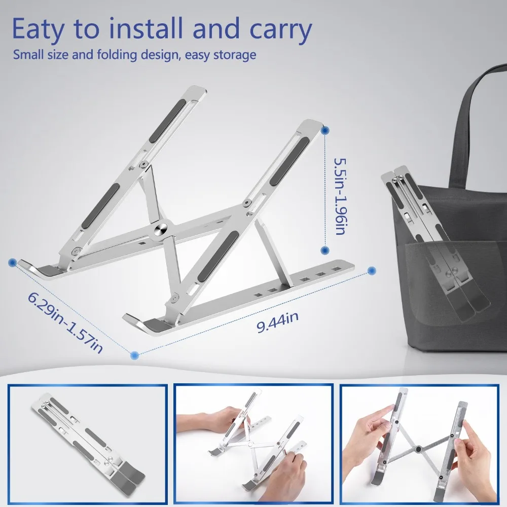 
2021 Adjustable Laptop Holder c Stand Cooling Pad Riser foldable laptop pc stand Non-slip Desktop notebook 