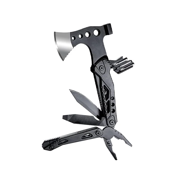 Outdoor camping multi-purpose axe convenient folding flint combination emergency survival multi-purpose axe hammer