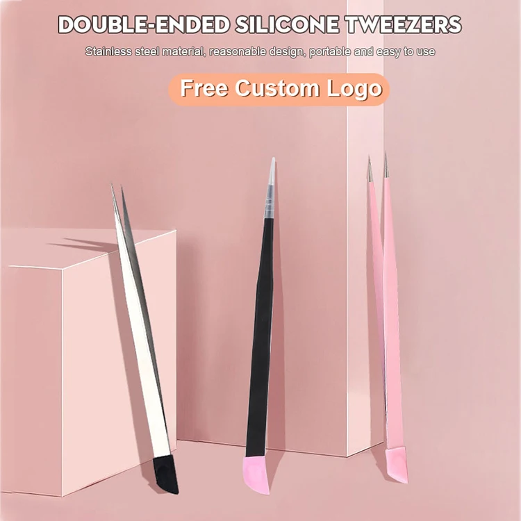 Hand Crafted Volume Tweezers Deep Angled Pointed Eyelash Applicator Tweezer Peseta Manicure Tool Forceps Clippers Eyelash