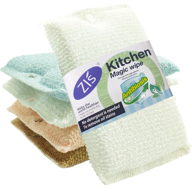 Eco friendly antitimbacterial durable colorful natural fiber kitchen cleaning magic sponge