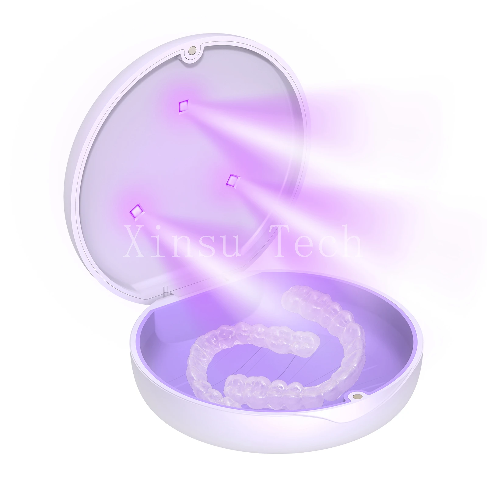 Retainer Case,UVC Braces Sterilizer Box, Invisible Braces Slim Battery Powered for Invisalign Aligner Retainer Holder