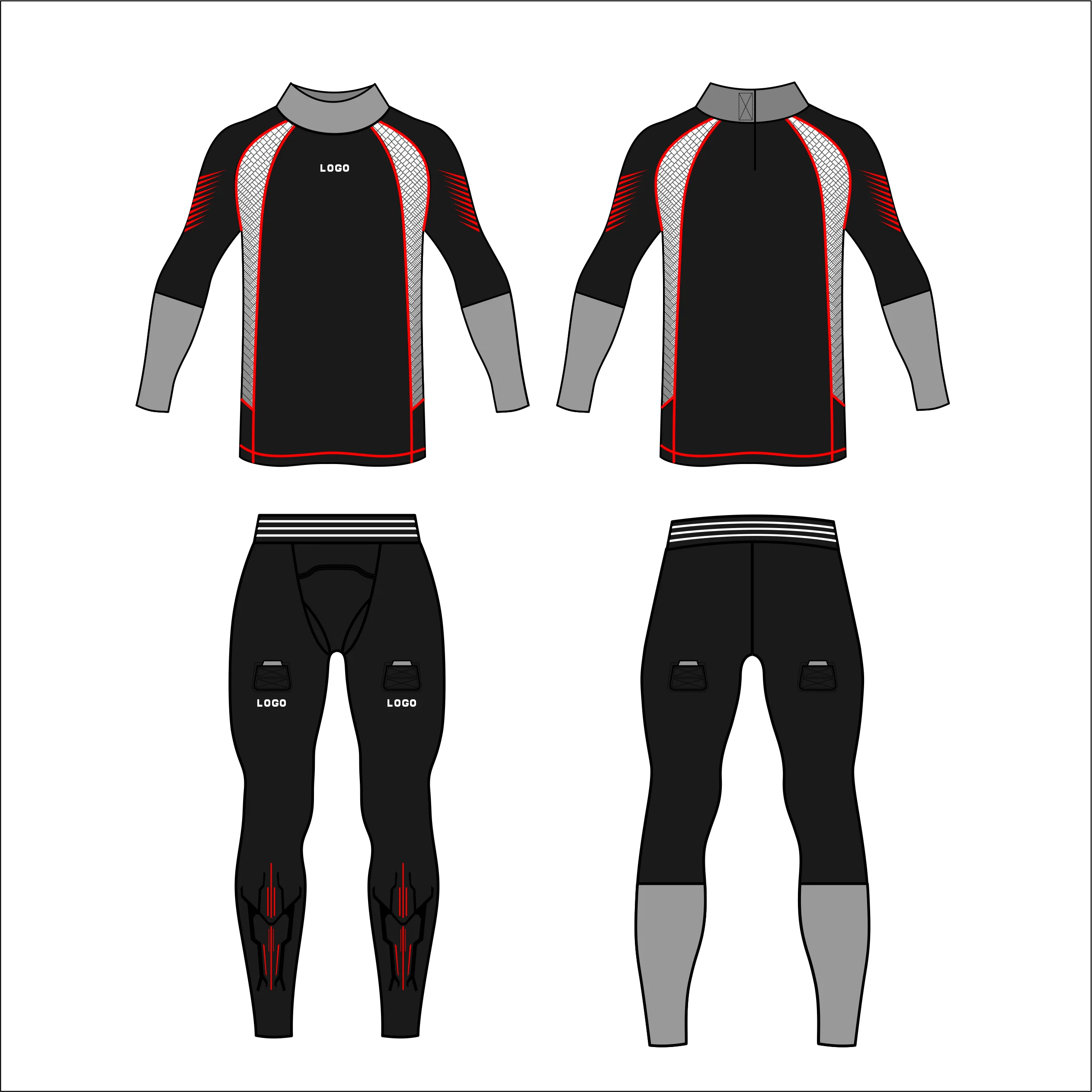 Luckpanther Compression MMA Gym Wear Fitness Sport Clothes Men With Anti Cutting Materials Padded Compression Shirt And Pants