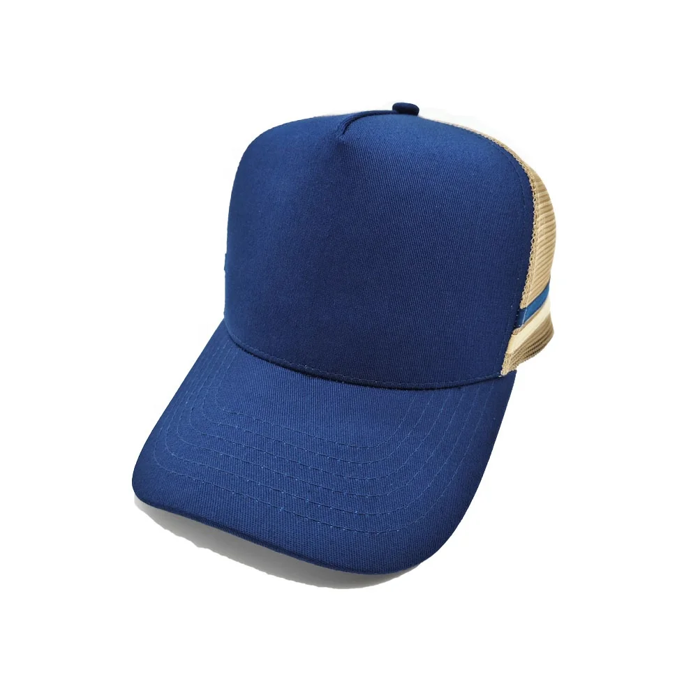 2024 trendy designer girls hats caps high profile multi-color plain logo 5 panel trucker hats with Embroidery patch trucker cap