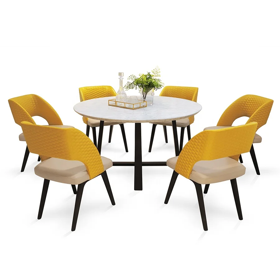  C016 nordic style italian dining table solid wood legs 4 chairs 6 restaurant