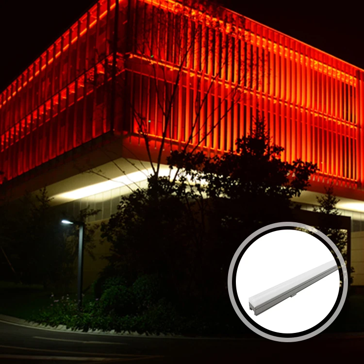 RGB RGBW DMX512 Control Acrylic Facade IP65 Surface Mounted Modern LED Linear Outdoor Light