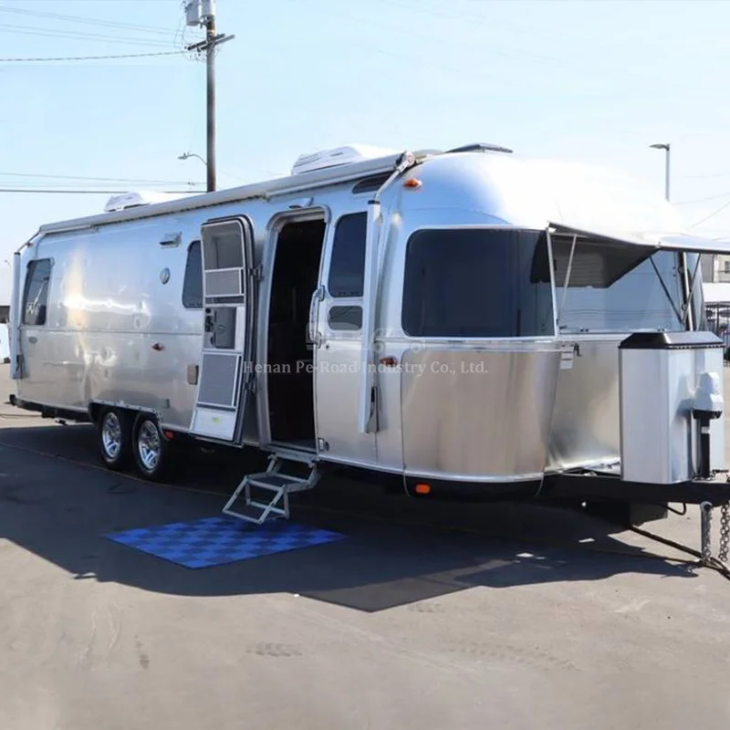 
Custom Size High Quality Aluminum Camping Motorhome Mobile Off Road Travel Caravan Airstream Camper Trailer 