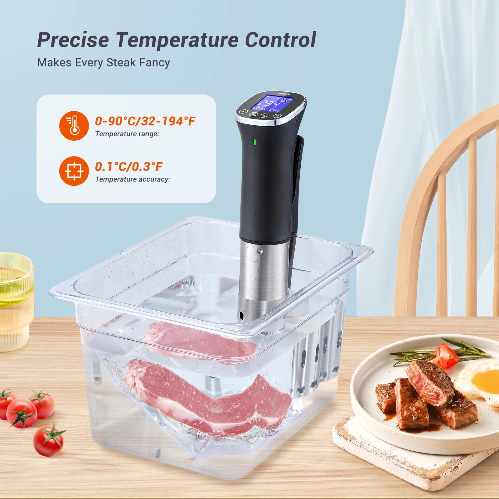 ISV-300W устройство INKBIRD Sous Vide IPX7 водонепроницаемая плита приложение пульт дистанционного управления с рецептами