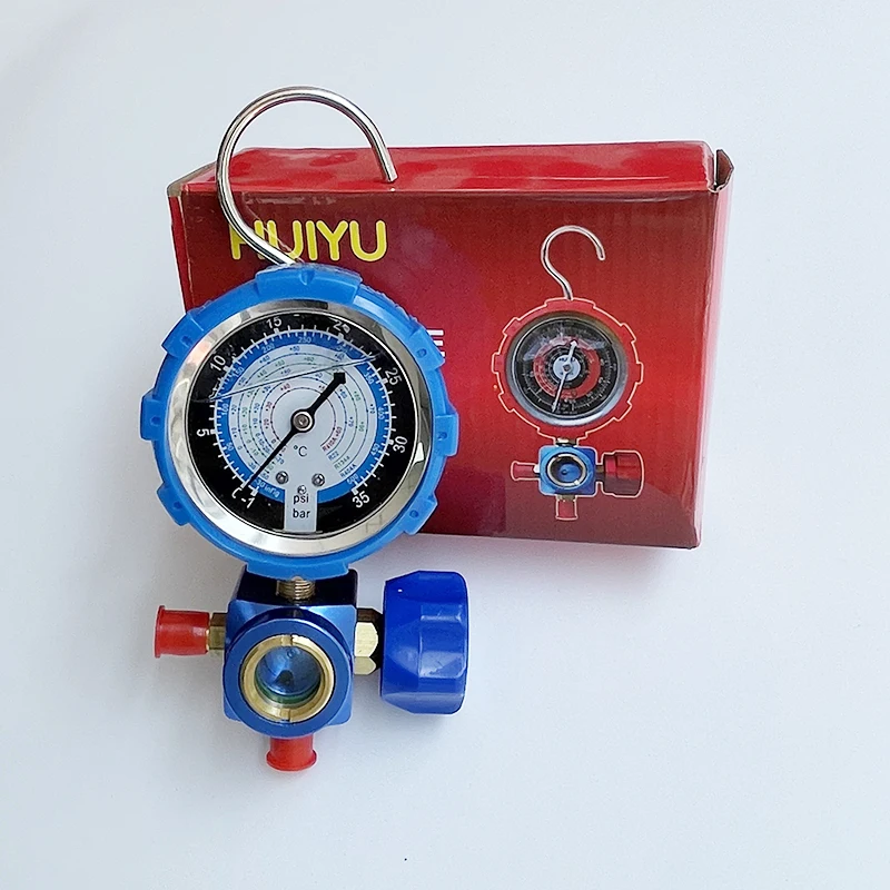 R410A R22 R134a R404A single manifold gauge, high pressure gauge,Low pressure gauge