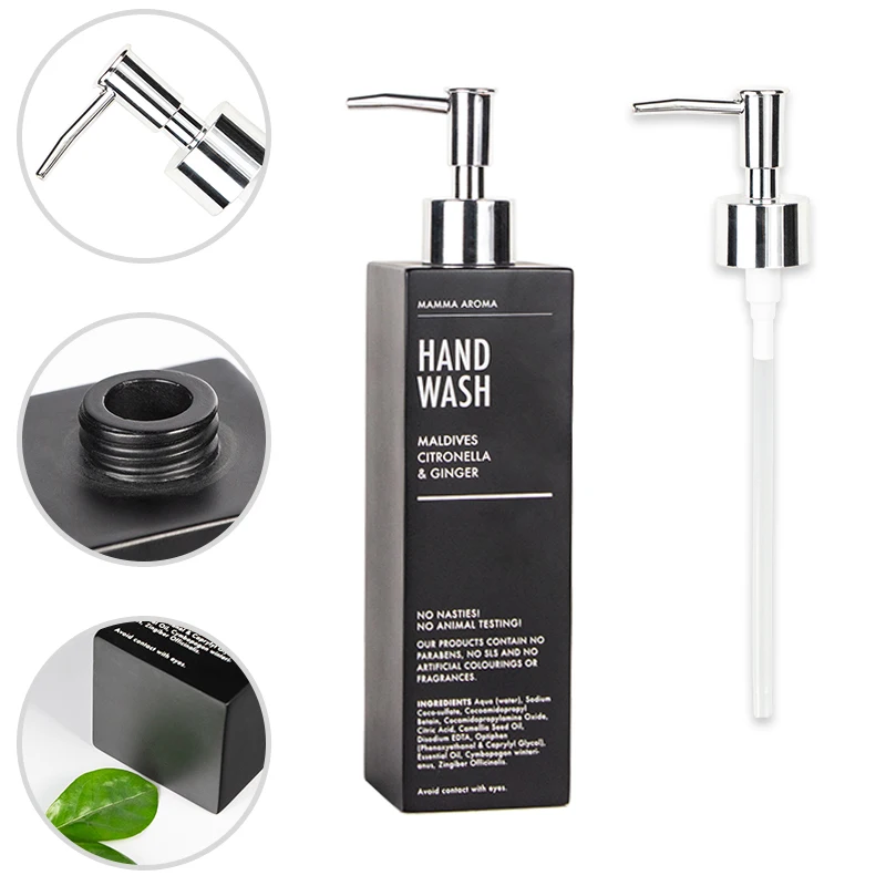 Matte Black Body Lotion Containers Luxury Soap Dispenser Resin Marble Liquid Dispenser