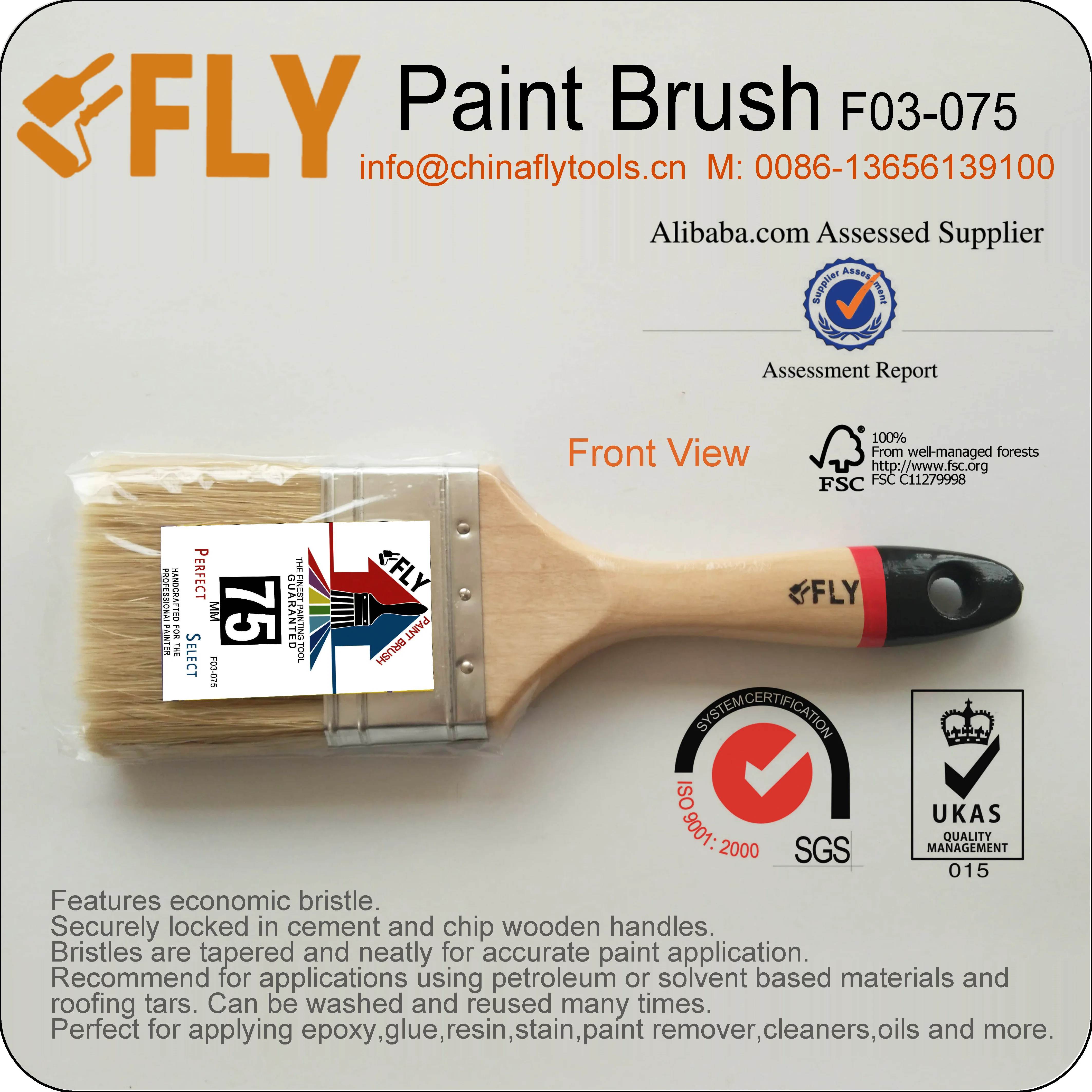 Made in China Good Quality Bristle Paint Brush 75mm