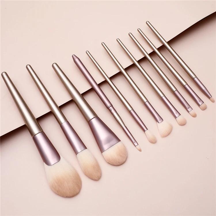 Buy 10 Piece Vegan Good Quality Custom China Best Brushes Makeup Tools Brand Wholesale 2020 Set On Sale Make Up Brush Set Logo