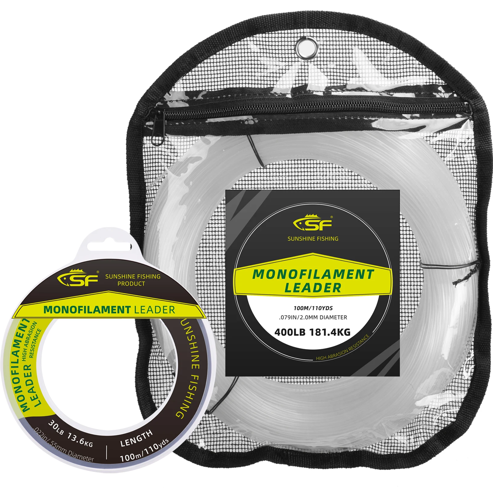 Monofilament Leader Line Strong Mono Nylon Material Leader Line 80LB