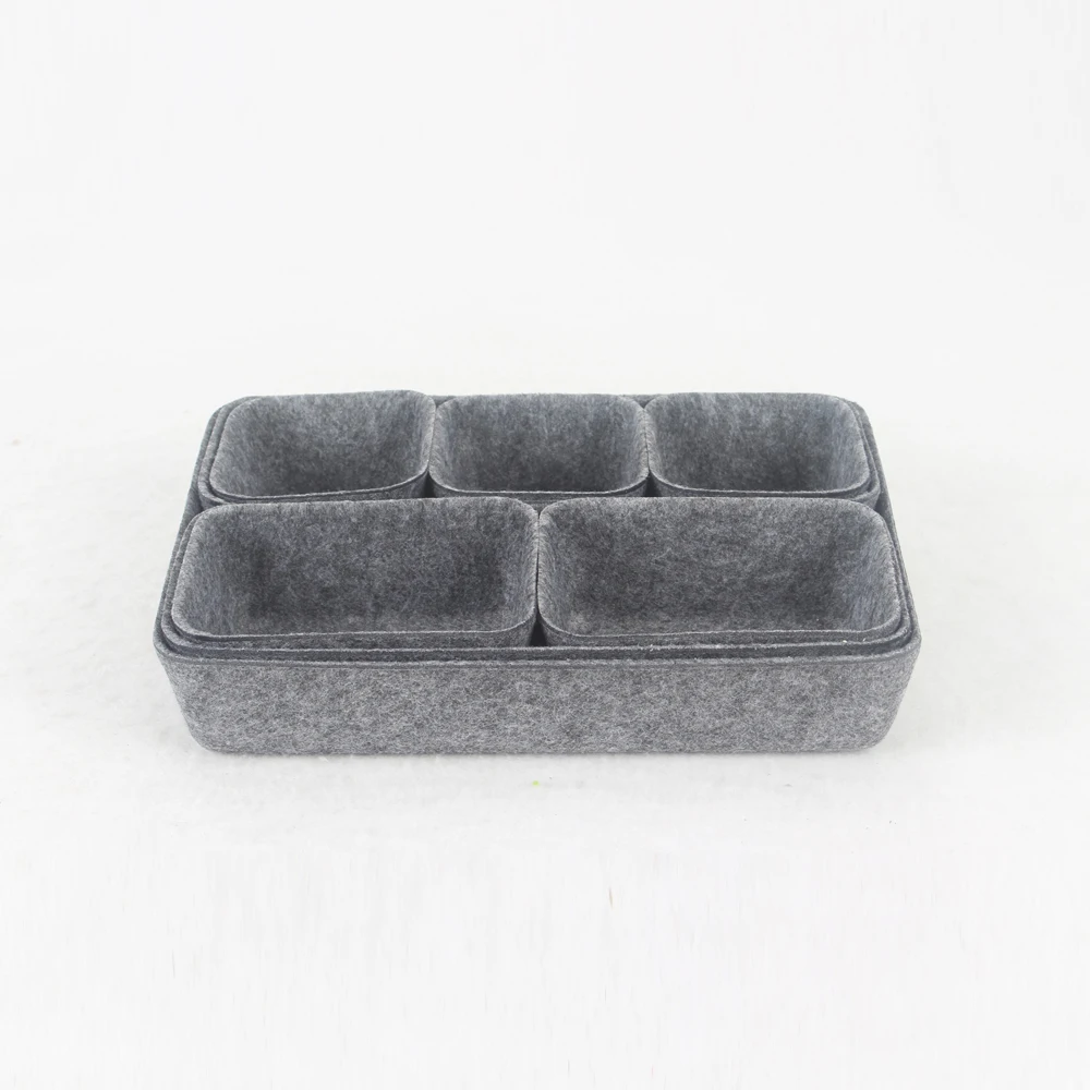 Custom Felt Sofa Bedside Storage Organizer Felt Fabric Storage Basket Heavy Duty Storage Box  For Living Room Restaurant