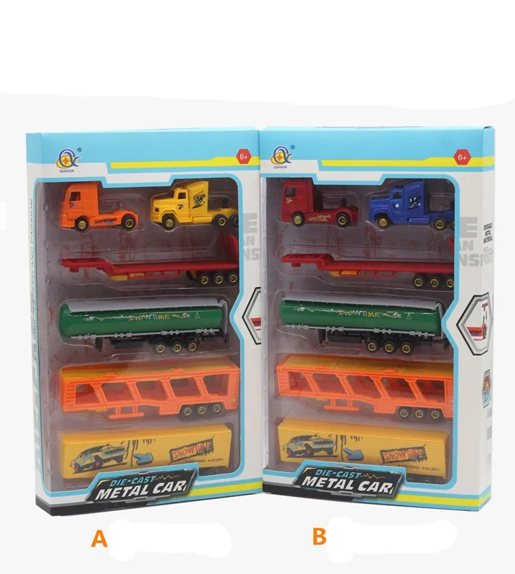 1:50 Scale Die Cast Slide Long Trailer Truck Toy Transportation Metal Truck Model For Wholesale