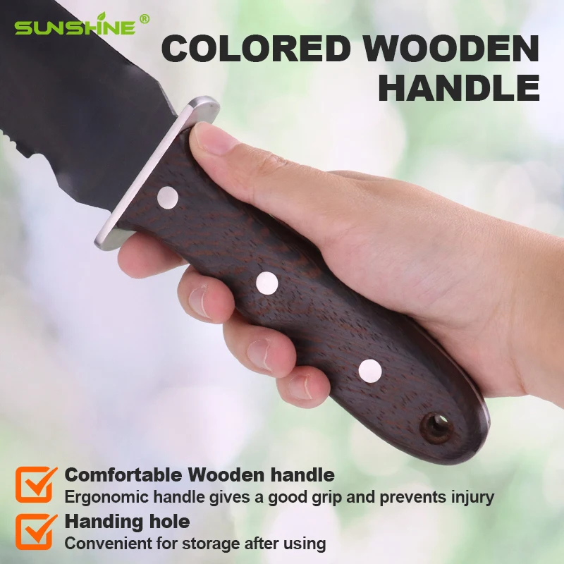 SUNSHINE Gardener daily necessary Hori Hori Garden Knife with nylon sheath professional Digging Knife weeding knife For Outdoor
