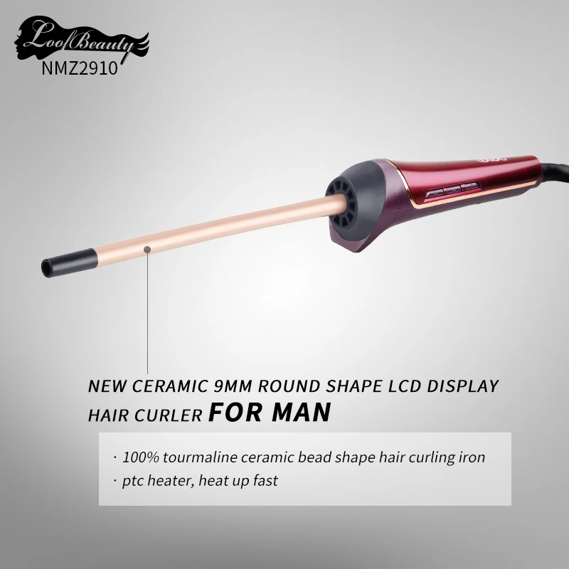 Single Tube 9mm Small Mini Tourmaline Coating Curling Iron