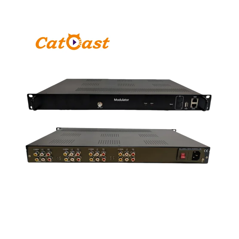 4/8 AV to RF CVBS Encoder Modulator DVB-C DVB-T ISDBT ATSC MPEG-2 SD Encoder Modulator