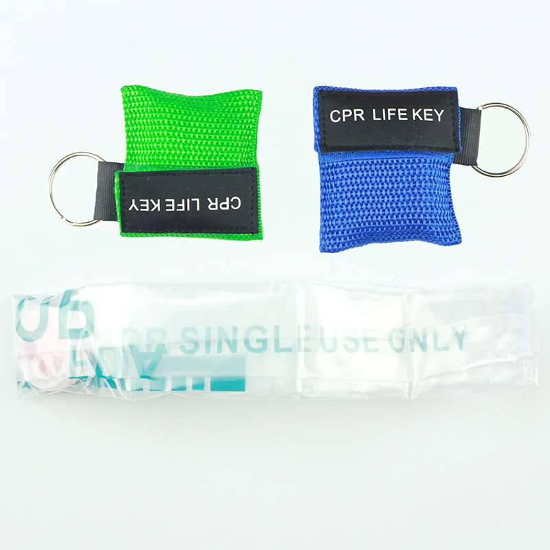 Лидер продаж, карманный набор для тренировки масок, брелок с односторонним клапаном для оказания первой помощи или обучения AED, с пользовательским логотипом и цветным младенцем