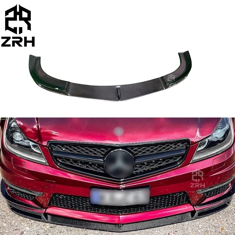 V стиль передний бампер из углеродного волокна Lip C63 передняя губа для mercedes-benz W204 C63