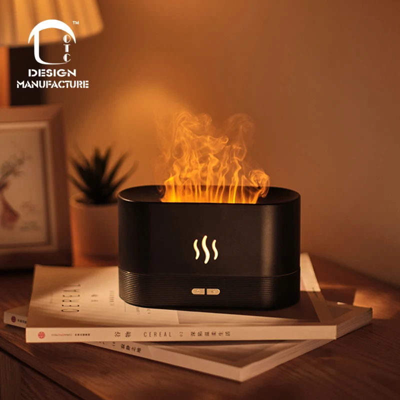 CE Approved Portable 180ml Aromatherapy Waterless Auto Shut-Off Flame Air Diffuser Humidifier
