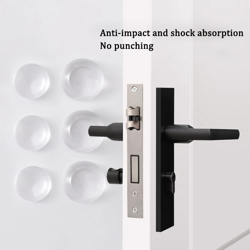 Self Adhesive Door Stop Transparent Reusable Door Handle Bumper Round Clear Wall Protector Child Door Stopper