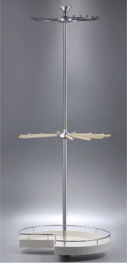 Hot sell three layers rotating clothes basket wardrobe accessories with trousers rack for 90 degrees corner wardrobe