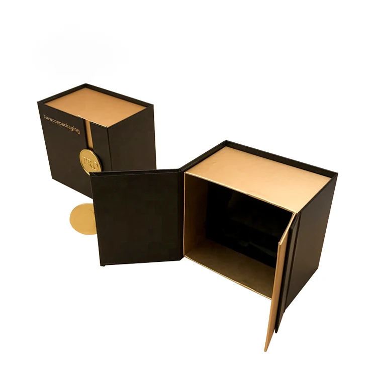 Black Folding Small Tuck Top Corrugated Cardboard Paper Boxes Carton Post Mailing Subscription Packaging box with logo