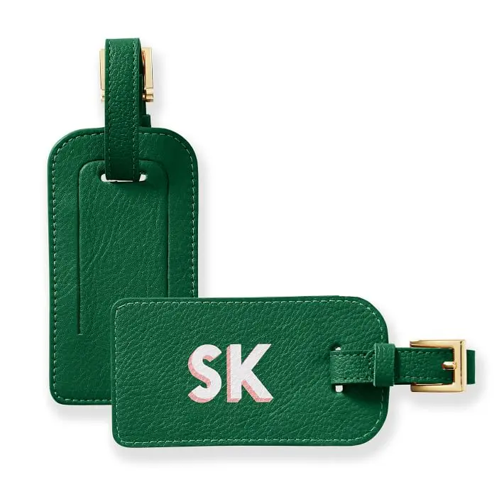 Custom Wedding Favor Logo pebble Travel Airline Suitcase Blank Personalized Name Tags Strap PU Leather Luggage Tag