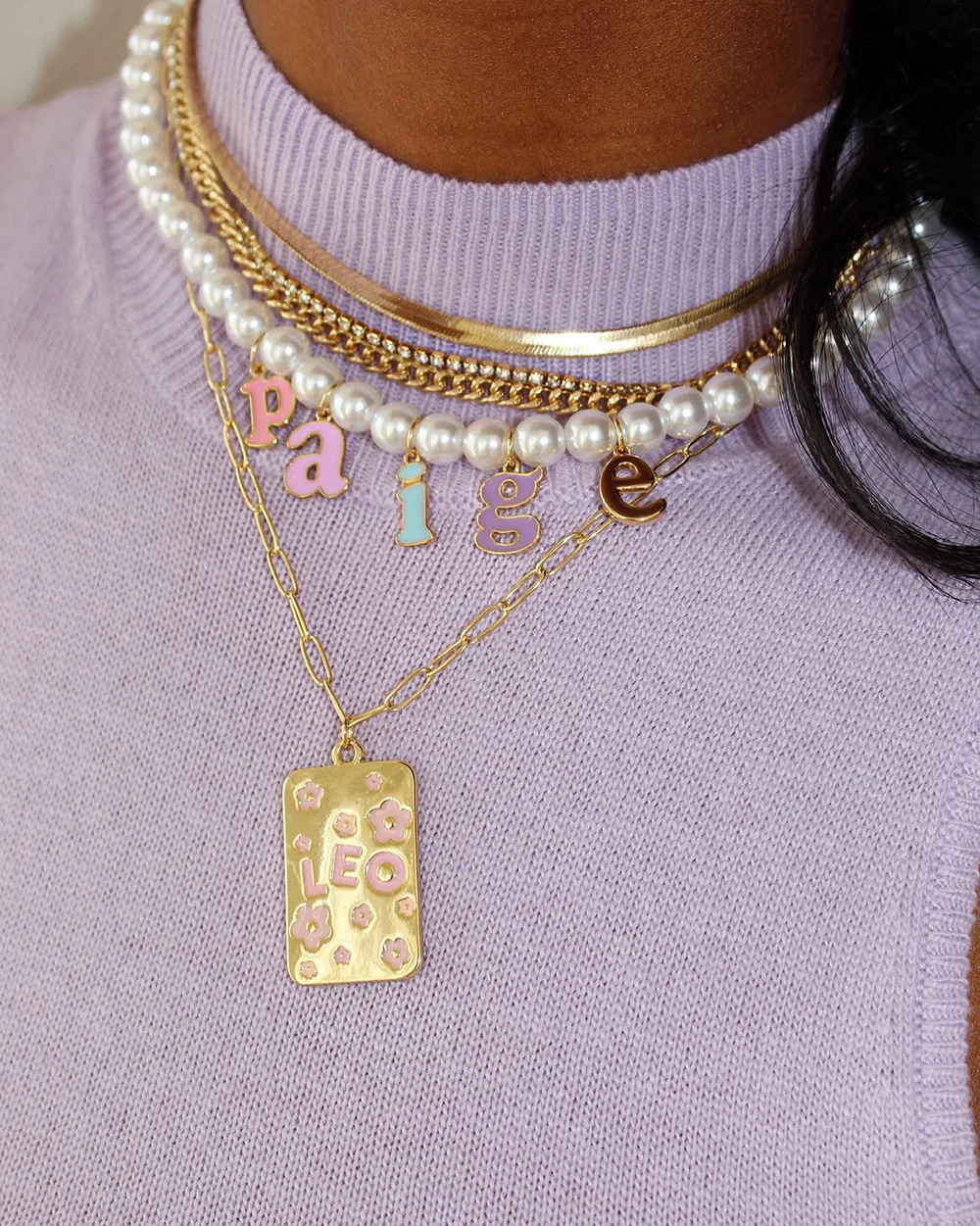 2024 Wholesale 12 Zodiac Sign Stainless Steel Candy Color Enamel  Pendant Paperclip Chain Horoscope Necklaces