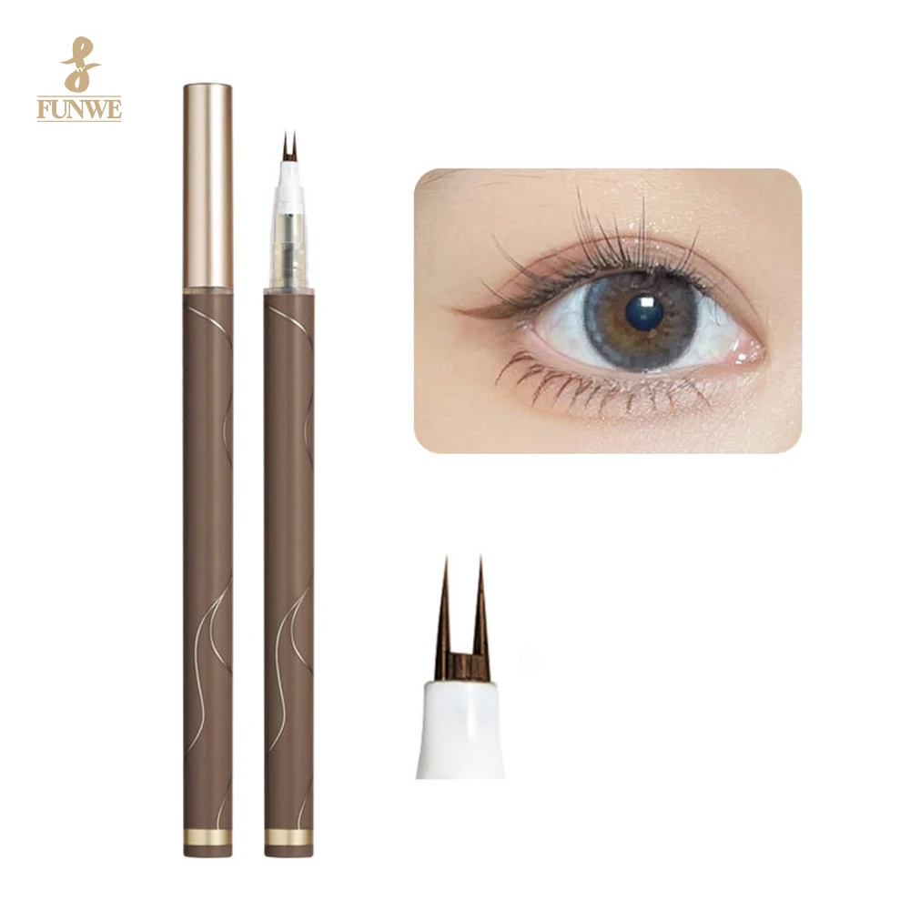 High Quality Matte Black Waterproof Pencil Eye Liner Pen Sweat Resistant Brown Liquid Pen For Woman Eye Make-up