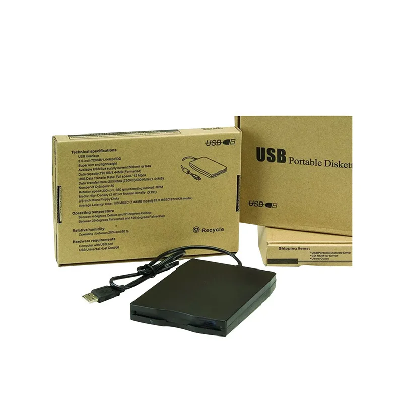 
Factory direct 3.5 inch external floppy drive 1.44M USB floppy disk drive 