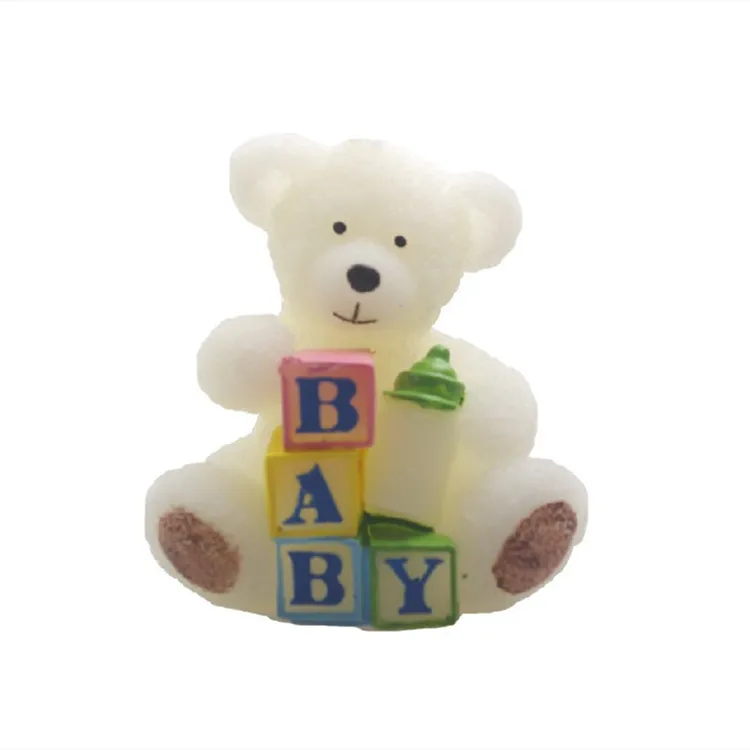 Cartoon Bear candle cake silicone mold diy chocolate clay embossed baking tool