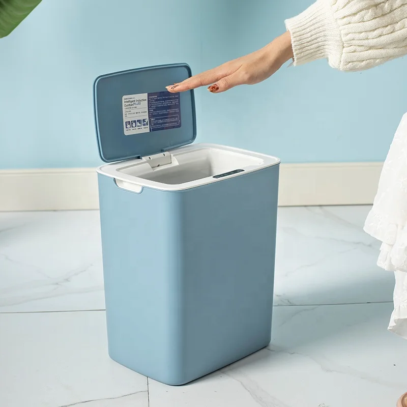 High Quality Induction Touch-Free Rectangular Smart Waste Bins Automatic Trash Can